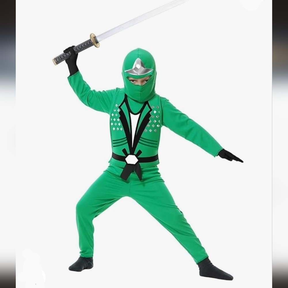 Green Ninja Avenger Costume 5 Piece Set Size Toddler 2-4